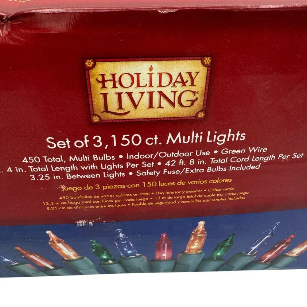 Holiday Living Set Of 3 150 Ct. Multi Lights Indoor/Outdoor Use